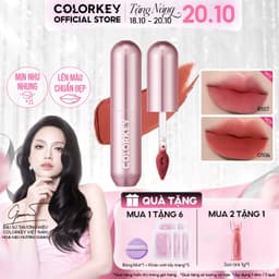 COLORKEY Son Kem Bùn Phiên Bản Mới -  Chất Son Mềm Mịn, Dễ Tán, Che Vân Môi Tốt 2g 1