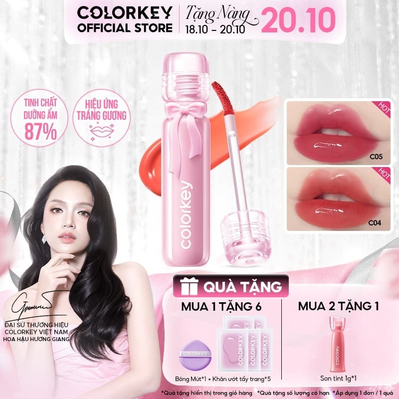 [PHIÊN BẢN GIỚI HẠN] Son Môi Lip Lacquer Colorkey Dưỡng Môi Mềm Mịn Căng Bóng 3ml