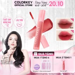 Son Kem Nhung Lì COLORKEY Velvet, Bền Màu Dễ Tán, Nhẹ Môi 2.5g 1