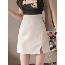 Váy A Ngắn Lưng Cao Xẻ Cá Tính 6