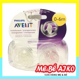Vỉ 2 Núm Ty Ngậm Dạ Quang Cho Bé Từ 0-6 Tháng Philips Avent SCF- 2 Chiếc/hộp (Dạng Núm Dẹp) 6
