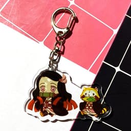 (mua 1 tặng 1) ( Ver CHỒN ) Móc khóa KIMETSU skin mica trong acrylic chibi anime cute quà tặng xinh xắn dễ thương 5