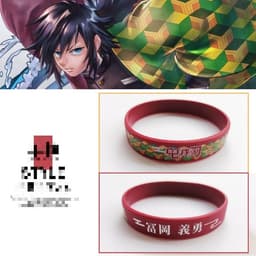 ( mua 1 tặng 1 ) Vòng tay cao su silicon KIMETSU NO YAIBA Thanh Gươm Diệt Quỷ anime chibi lắc đeo tay dễ thương 5