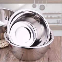 Thau Inox Đủ Size Loại Dày Bóng Đẹp Rửa Rau Củ,Trộn Salad,Ướp Thịt Tiện Lợi Đủ Size 8