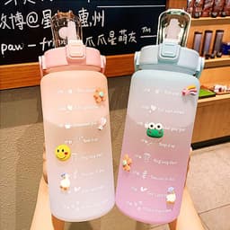Bình Đựng Nước Nhựa An Toàn 2L Dễ Thương Có Vạch Báo Giờ Uống Nước 5
