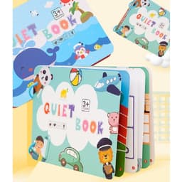 Học liệu bóc dán Montessori 10 trang cho bé, đồ chơi bảng bận rộn quiet book tiếng Anh 1