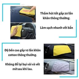 KHĂN MICROFIBER 2 LỚP LAU XE Ô TÔ, NHÀ CỬA CHUYÊN DỤNG 6