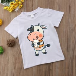 Áo Thun In Hình Bò Sữa Cho Bé Trai Bé Gái Cực Cute 7