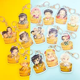 (Mua 1 tặng 1) Móc khóa KIMETSU NO YAIBA THANH GƯƠM DIỆT QUỶ VER THÙNG TẮM GỖ quà tặng xinh xắn dễ thương 1