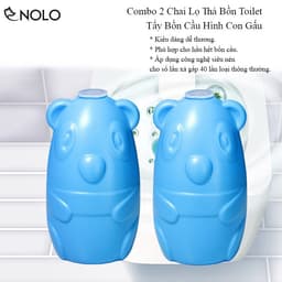 Lọ Bột Thả Bồn Cầu Hình Gấu Diệt Khuẩn Khử Mùi Hôi Tạo Nước Màu Xanh Chống Ố Vàng ToiLet 9