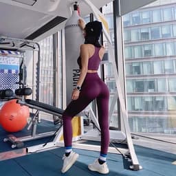 [Hoả Tốc Sẵn] Đồ tập gym ,yoga,pilates thể thao nữ chun dệt áo bra nâng ngực mờ viền quần thun cạp cao QCCC 7