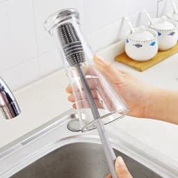 Bàn chải silicon vệ sinh ly cốc cán cầm dài 2