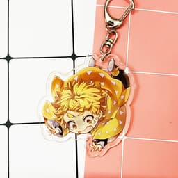 Mua 1 tặng 1 ( Mica trong acrylic ) Móc khóa Kimetsu no Yaiba Thanh gươm diệt quỷ Zenitsu anime chibi 7