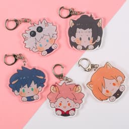 (mua 1 tặng 1) ( Mica ) Móc khóa JUJUTSU KAISEN CHÚ THUẬT HỒI CHIẾN ver NEKO quà tặng dễ thương chibi anime 3