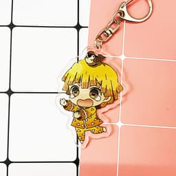(mua 1 tặng 1) ( Mica trong acrylic ) Móc khóa Kimetsu no Yaiba Thanh gươm diệt quỷ ver mặc đồ ngủ anime chibi 5