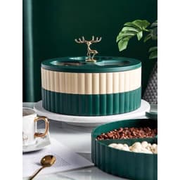 Khay mứt tết sừng hươu mạ vàng siêu sang - Khay đựng bánh kẹo 2 tầng mẫu mới nhất 3