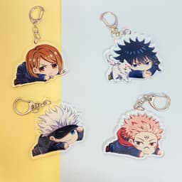(mua 1 tặng 1) ( Mica trong acrylic ) Móc khóa anime CHÚ THUẬT HỒI CHIẾN ver NẰM - JUJUTSU KAISEN chibi anime 1