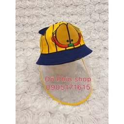 [Bé 0-2 tuổi] Mũ vành bucket hình mèo chống giọt bắn cho trẻ em, vòng đầu 48cm, tấm chắn có thể tháo rời 1