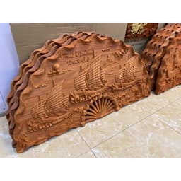 Tranh quạt treo tường Hàng mộc nguyên khối kích thước 50*100cm 1