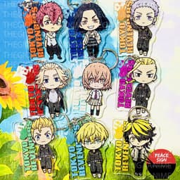 (mua 1 tặng 1) ( Mica ) Móc khóa in hình TOKYO REVENGERS ver LOGO Kịch Trường Của Takemichi anime chibi dễ thương 1