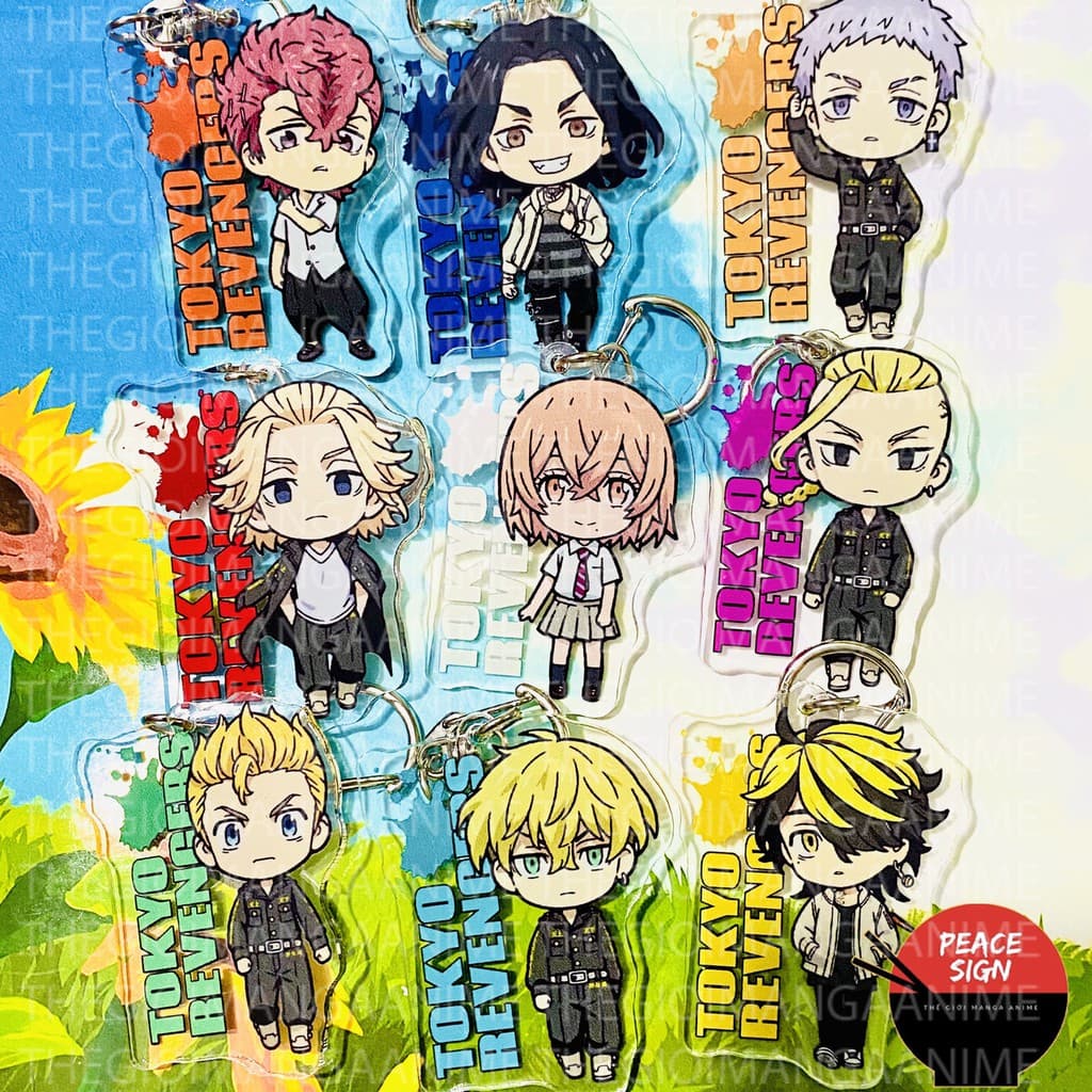 (mua 1 tặng 1) ( Mica ) Móc khóa in hình TOKYO REVENGERS ver LOGO Kịch Trường Của Takemichi anime chibi dễ thương
