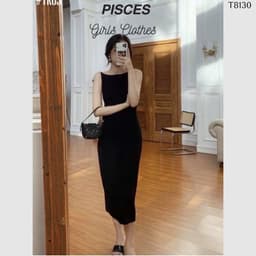 [Xả kho nghỉ bán] Đầm maxi đen hai dây hở lưng - Đầm dự tiệc sexy cut out hở lưng - Váy nữ lụa xịn 4