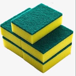 Miếng rửa chén bát 2 mặt xanh vàng tiện dụng,Miếng bọt biển tạo bọt cọ rửa xoong nồi siêu sạch 4