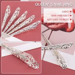 Set 10 Hộ Giáp Móng Tay 11CM Cổ Phong Hoa Văn Hoàng Cung Phong Cách Trung Hoa Sang Trọng Phụ Kiện Nail Cổ Phục 8