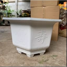 Chậu nhựa trồng cây lục giác LG580 kích thước 57x39x39 (dàixrộngxcao) màu trắng 3