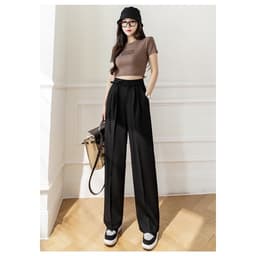 Quần Ống Suông Rộng Nữ Lưng Cao buộc dây nơ xinh dài 1m - Mã 568 3