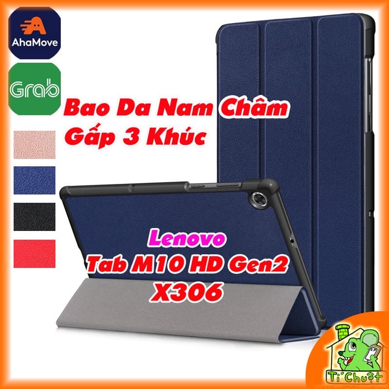[Ảnh Thật] Bao da MTB Lenovo Tab M10 HD Gen 2 10.1" 2020 X306 Gấp 3 Khúc Lưng Cứng Có Nam Châm