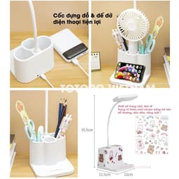 Đèn học để bàn TLDL EBL cao cấp có loại Tích điện Đèn bàn LED đọc sách Làm việc bảo vệ mắt sạc pin Không dây chân USB 9