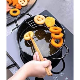 Nồi chiên ngập dầu Mojoo xuất nhật tặng kèm vỉ gác dầu mỡ tiện lợi 6