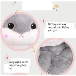 [NỆM] Đệm Nệm lót ghế Gấu bông tựa lưng ngồi bệt hình chuột hamster Quà tặng cho bạn gái, mẹ và bé, dân văn phòng 2