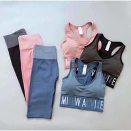Bộ tập gym nữ quần ngố , đồ tập thể thao nữ cạp chun Active 5