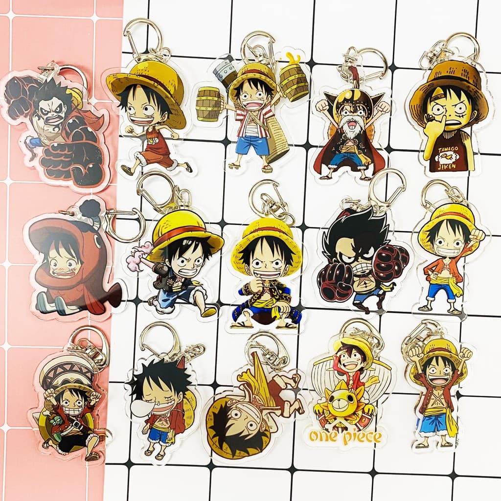 (Mua 1 tặng 1) Móc khóa One Piece Đảo Hải Tặc Luffy mũ rơm quà tặng độc đáo dễ thương hình anime chibi