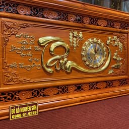 Tranh Đồng hồ chữ tâm:dát vàng loại 1 5