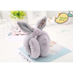 Bịt tai nữ lót lông GẤP GỌN cute kèm nơ tai thỏ ( Trùm chụp tai lót lông mùa đông có thể cụp gọn ) 4