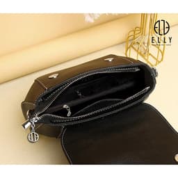 [Tặng hộp 20.10] Túi xách nữ da thật ELLY ET143 túi hand bag cao cấp thời trang sang trọng 9