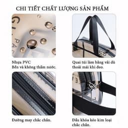 Sét 3 Túi Trong Suốt Đựng Đồ Mỹ Phẩm Đi Du Lịch Thời Trang 7