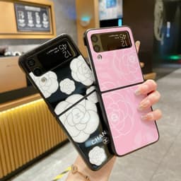 [CÓ SẴN] Ốp Samsung Z Flip 3 - ZFlip3 - Z Flip3 - Flip3 5G họa tiết hoa trà dễ thương phủ bóng chống bẩn 3