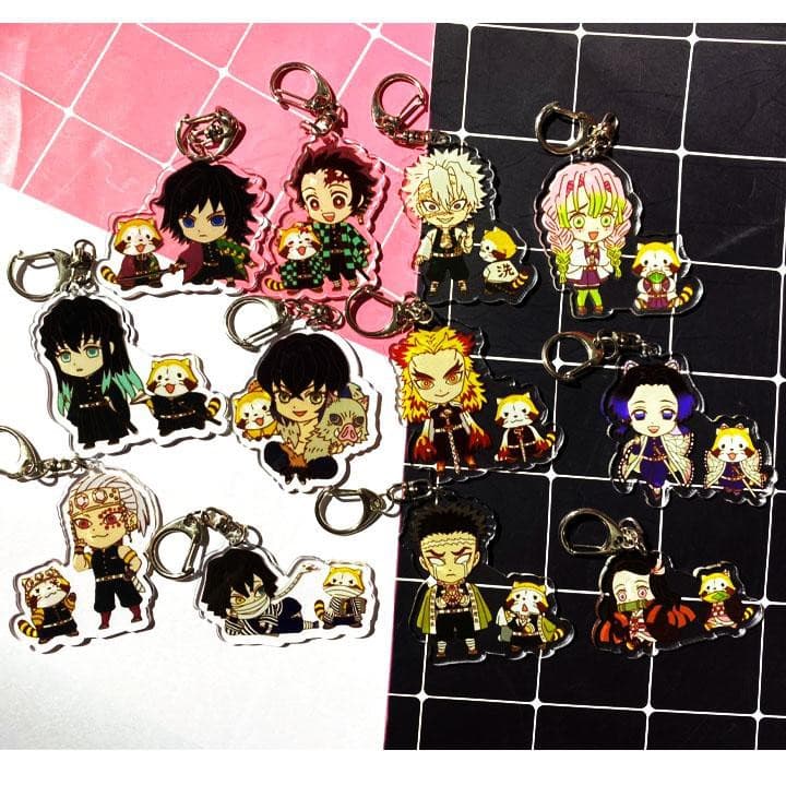 (mua 1 tặng 1) ( Ver CHỒN ) Móc khóa KIMETSU skin mica trong acrylic chibi anime cute quà tặng xinh xắn dễ thương