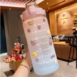 Bình Đựng Nước Nhựa An Toàn 2L Dễ Thương Có Vạch Báo Giờ Uống Nước 6
