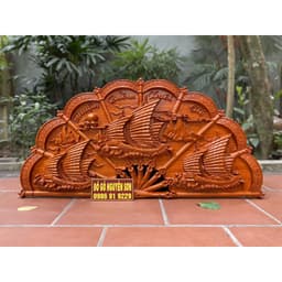 Tranh Quạt Thuận Buồm Xuôi Gió Gỗ Hương kích thước 60*120cm,ván 5cm 8