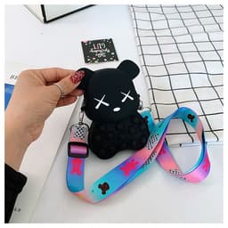 Túi silicon bearbrick, xách đeo chéo pop it hình gấu nhỏ xinh, thời trang - bong bóng pop-it 4