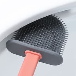 Cọ vệ sinh toilet bồn cầu, nhà tắm 3 trong 1 bằng silicon cao cấp kèm hộp treo tường chắc chắn 7