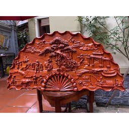 Tranh Quạt Gỗ Đồng Quê Kích Thước 60*120cm sơn pu cao cấp 5