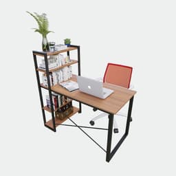 Bàn làm việc chân sắt có giá sách Xuân Hòa  BLV-01-01 1