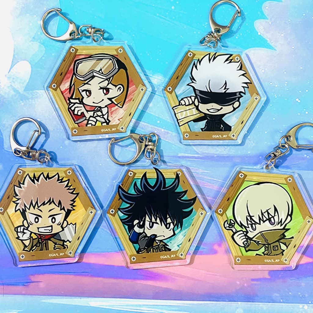 ( Mua 1 tặng 1) Móc khóa in hình JUJUTSU KAISEN ver XÂY DỰNG anime chibi xinh xắn Mica trong acrylic