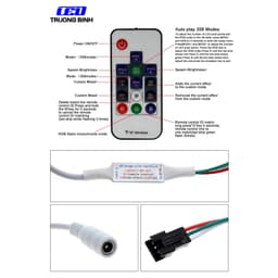 SP102E SP104E DIY BỘ ĐIỀU KHIỂN 14 PHÍM 17 PHÍM CHO LED FULL MÀU ARGB WS2812B WS2811 UCS1903 3